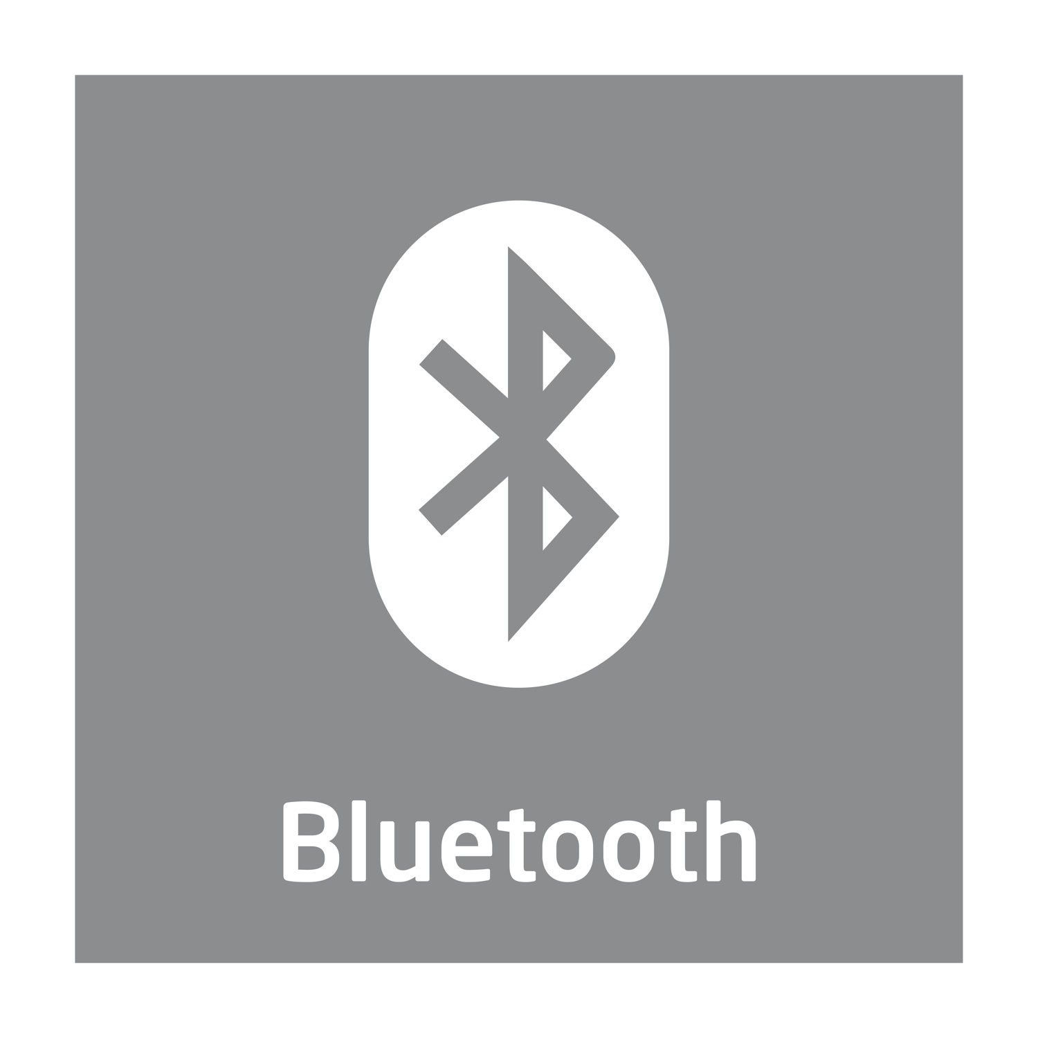 Logo Bluetooth su sfondo grigio.