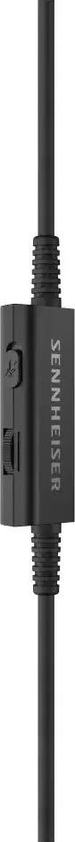 Câble noir avec module Sennheiser et curseur.