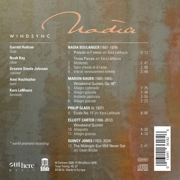 CD-Rückseite mit Titelliste und Künstlernamen auf braunem Hintergrund.