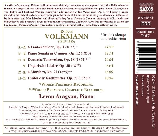 CD-Rückseite mit Komponisteninfo, Werkliste, Spielzeit und Label-Informationen.