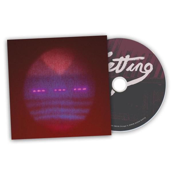 CD-Hülle mit lila Lichtern und einer CD mit dem Titel 'Setting'.