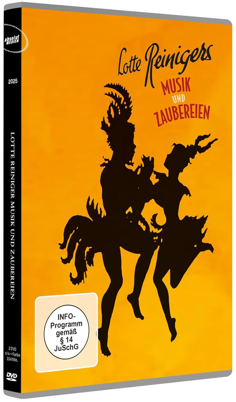 DVD-Hülle mit orangefarbenem Hintergrund, Silhouetten von Tänzern und Titel.
