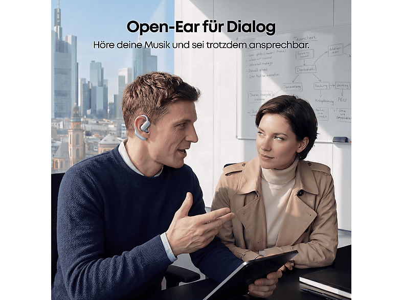 Thumbnail - SOUNDCORE BY ANKER AeroFit 2 Pro, Open-ear Kopfhörer Bluetooth Glänzendes Weiß