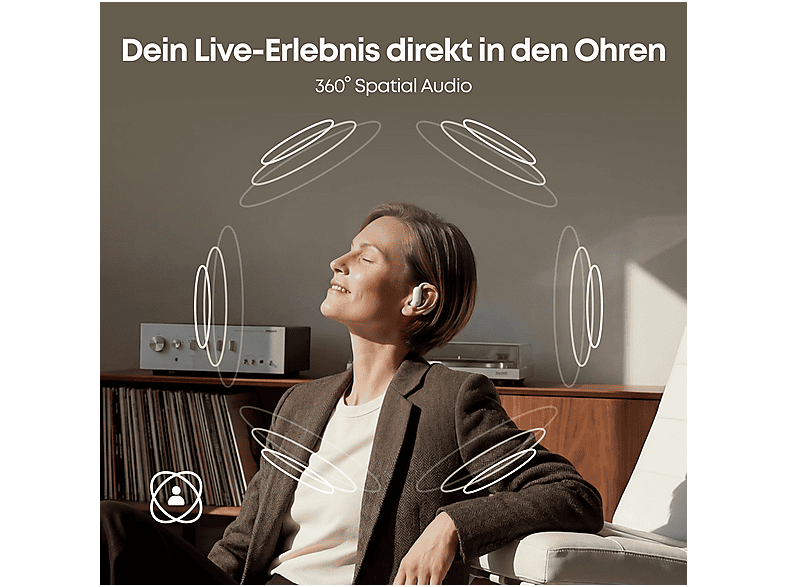 Anker AeroFit 2 Pro｜Semi-Open-Ear Earbuds für jede Situation, Mattes Schwarz; Kopfhörer — Foto 5 von 5