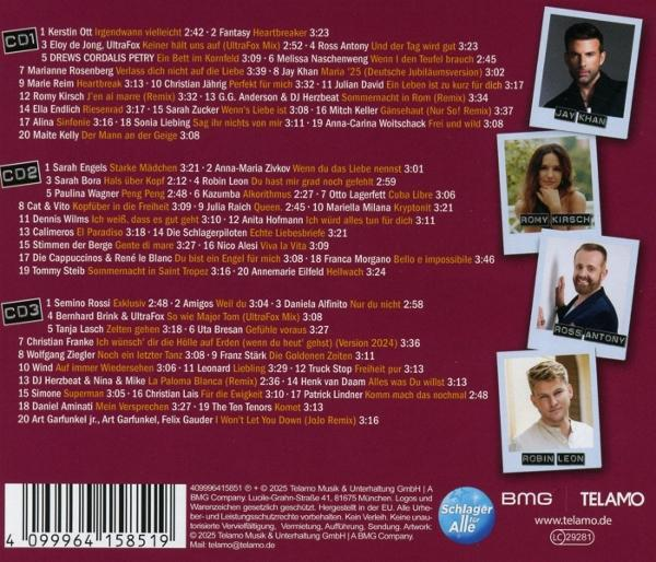 CD-Cover mit drei Foto-Porträts von Sängern und einer Songliste.