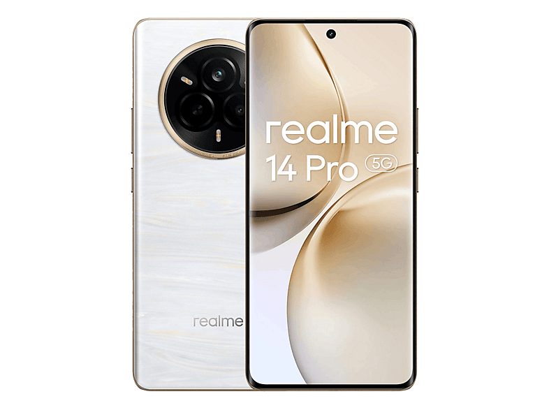 realme 14 Pro 5G, White, 256 GB, 8 6.77 Curva Vision 120 Hz, MediaTek Dimensity 7300E, 6000 mAh