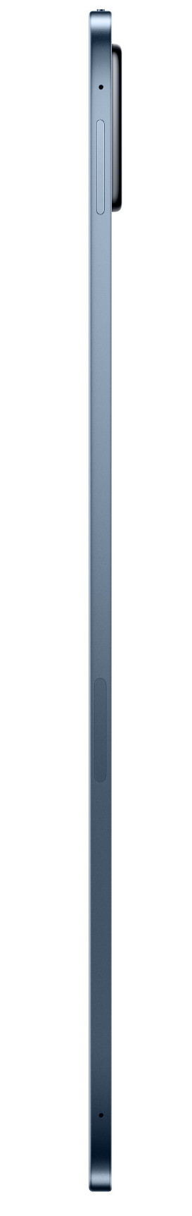 Niebieski bok smartfona z przyciskami i aparatem.