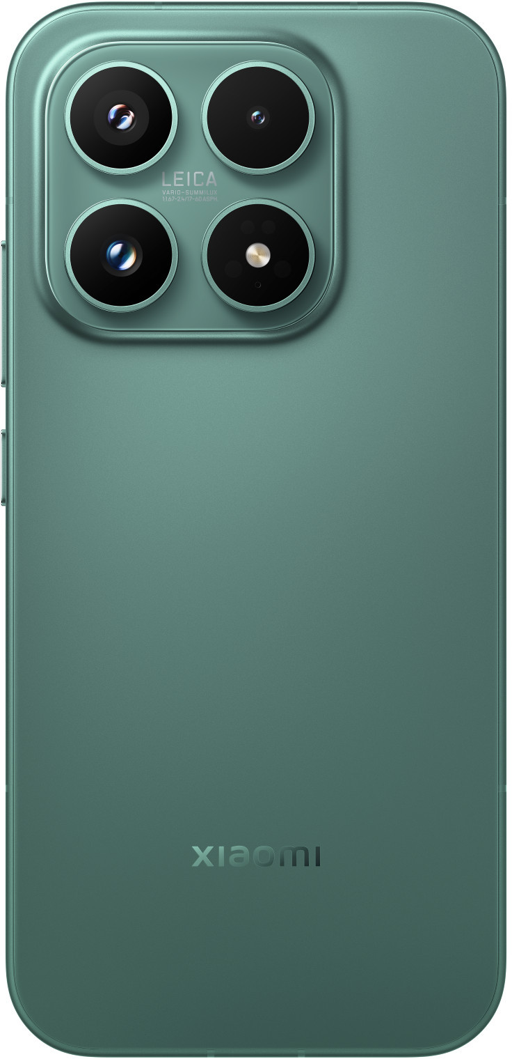 Tył zielonego smartfona z czterema aparatami i oznaczeniem Leica.