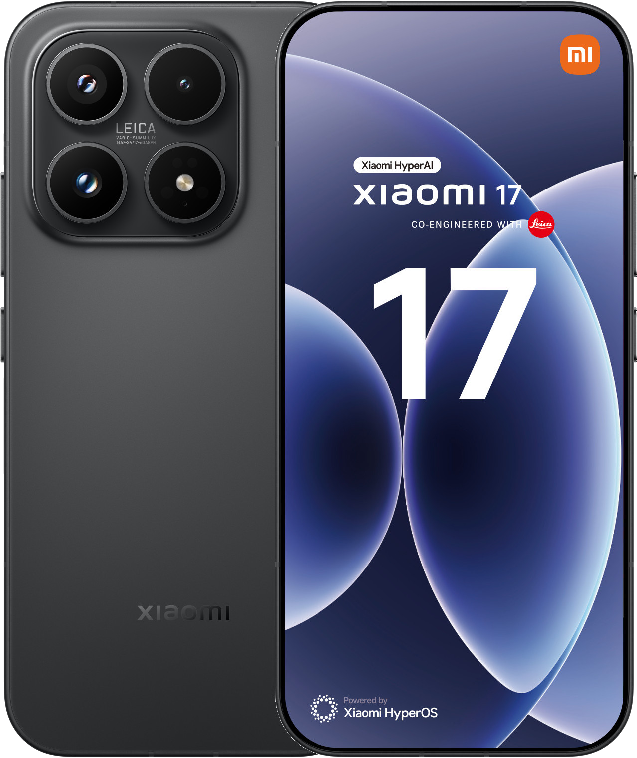 Szary smartfon z aparatem Leica i wyświetlaczem 17.