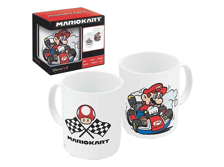 Taza - Sherwood MarioKart, 325ml, Apta para Microondas y Lavavajillas, Con licencia oficial de SUPER MARIO