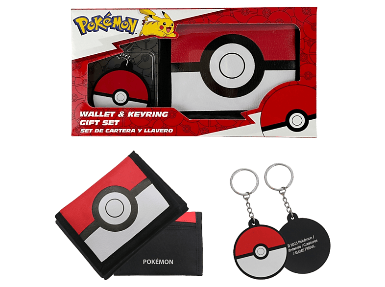 Pack Merchandising - Sherwood Pokemon Set billetera + Llavero Pokeball, Licencia Oficial