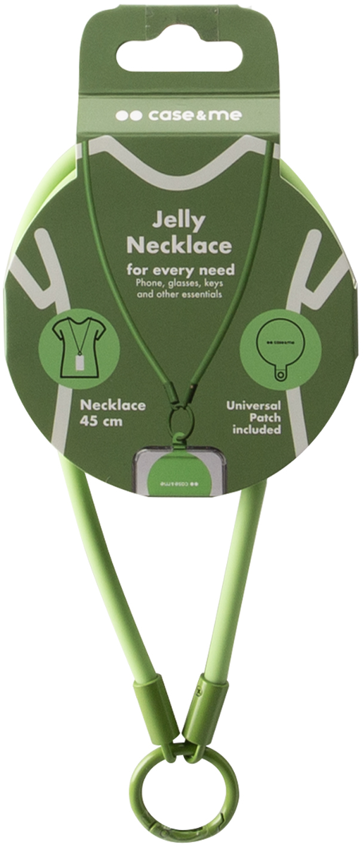 Grüne Halskette mit universellem Patch für Handy, Brillen, Schlüssel.