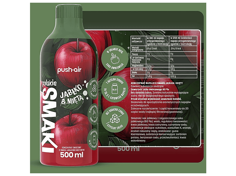 Syrop do saturatorów DAFI Jabłko-Mięta 500 ml – zdjęcie 2