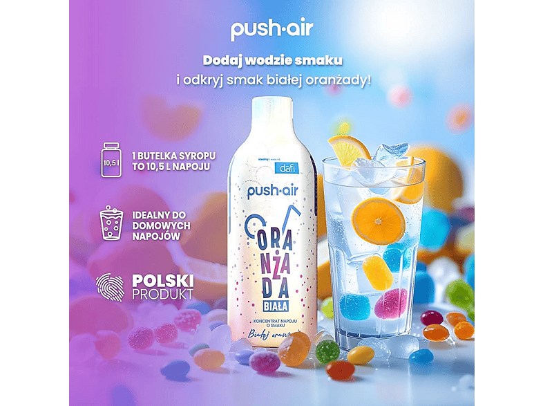 Syrop do saturatorów DAFI Pushair Biała Oranżada 500 ml – zdjęcie 2
