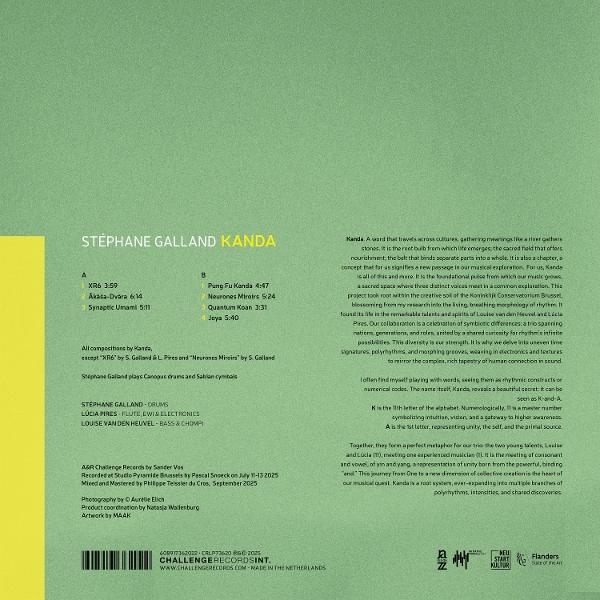 Album-Cover mit Titel "STEPHANE GALLAND KANDA" und Trackliste.