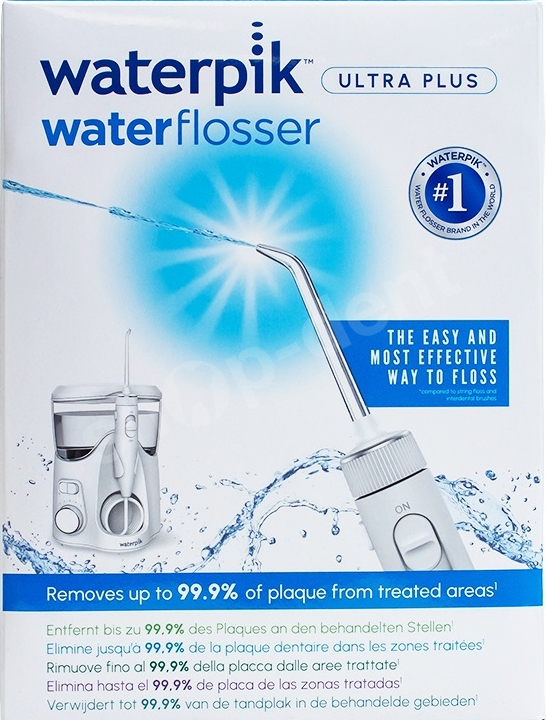 Urządzenie Waterpik Waterflosser Ultra Plus z strumieniem wody.
