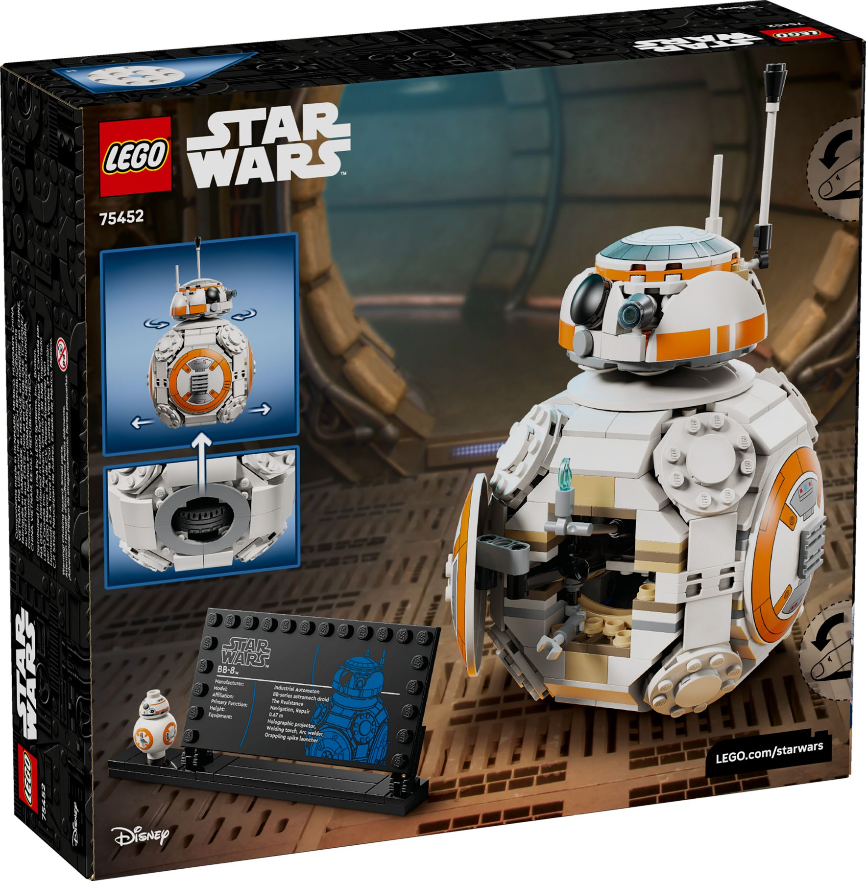 Model LEGO Star Wars BB-8 na pudełku z obrazkami instrukcji.