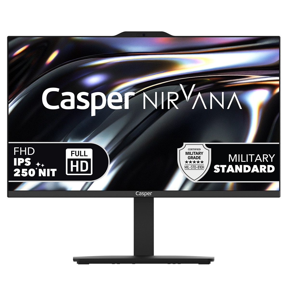 FHD, IPS, 250 Nit ve Askeri Standart özellikli siyah Casper Nirvana monitör.