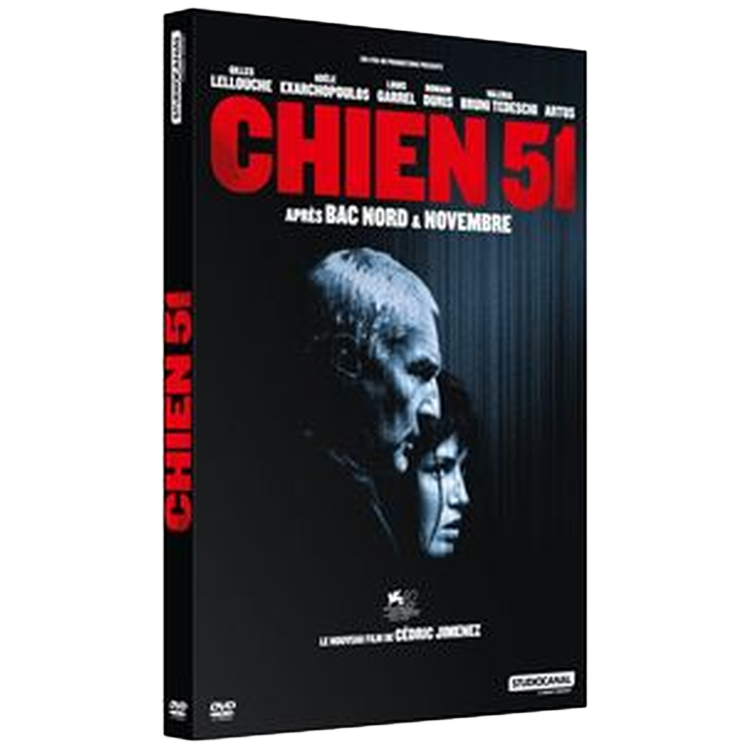 DVD-hoes Chien 51 met twee personen. Rode titel.