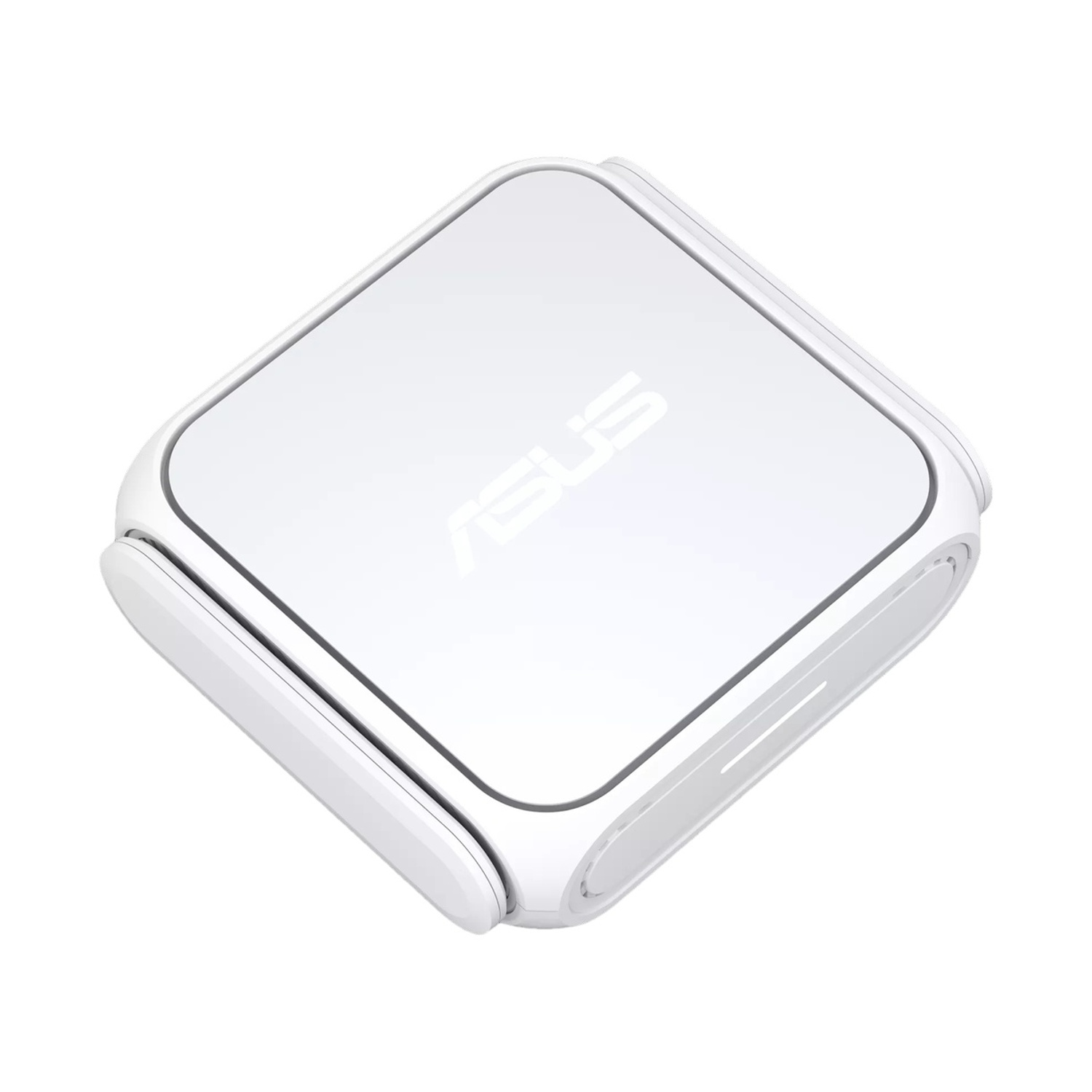 Router ASUS bianco su sfondo bianco.
