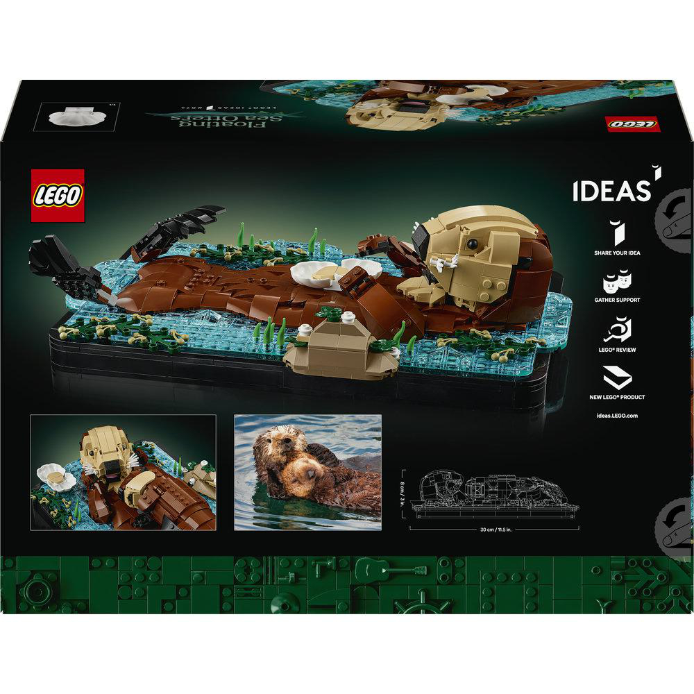 LEGO Set mit zwei Seeottern auf einem Floß, inspiriert von einer Idee.