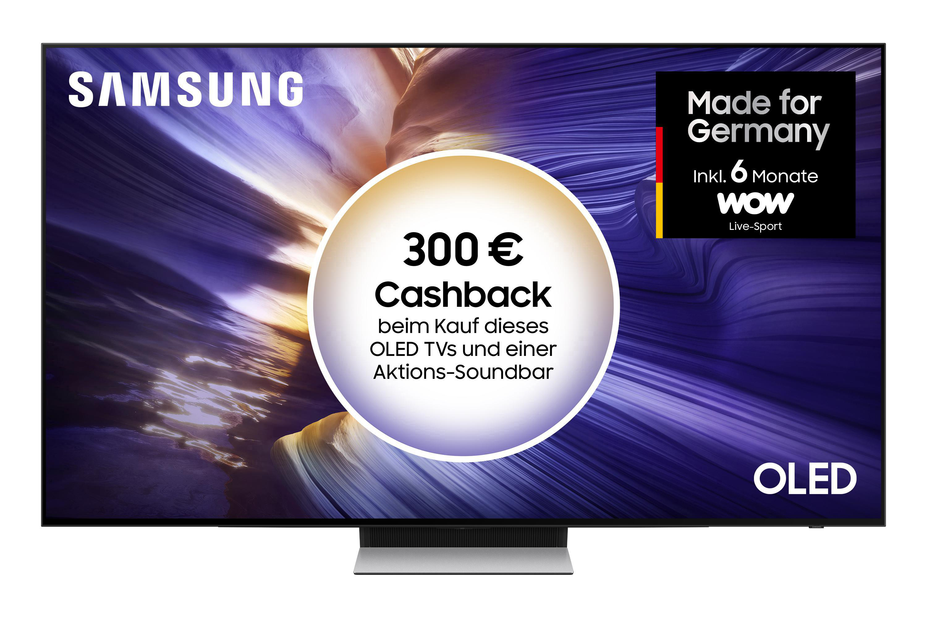 Samsung OLED TV mit 300€ Cashback und 6 Monate WOW Live-Sport.