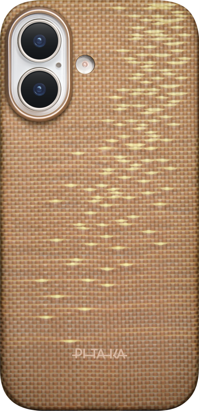 PITAKA Glints of Gold Ultra-Slim Case iPhone 17 MagSafe kompatibilis telefontok, arany (KI1701AG)