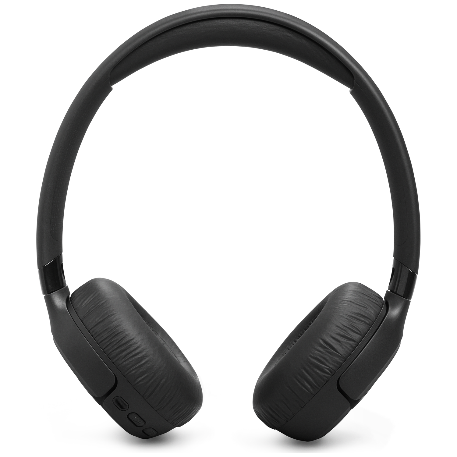 Zwarte over-ear koptelefoon met gedempte oorschelpen en een gedempte hoofdband.