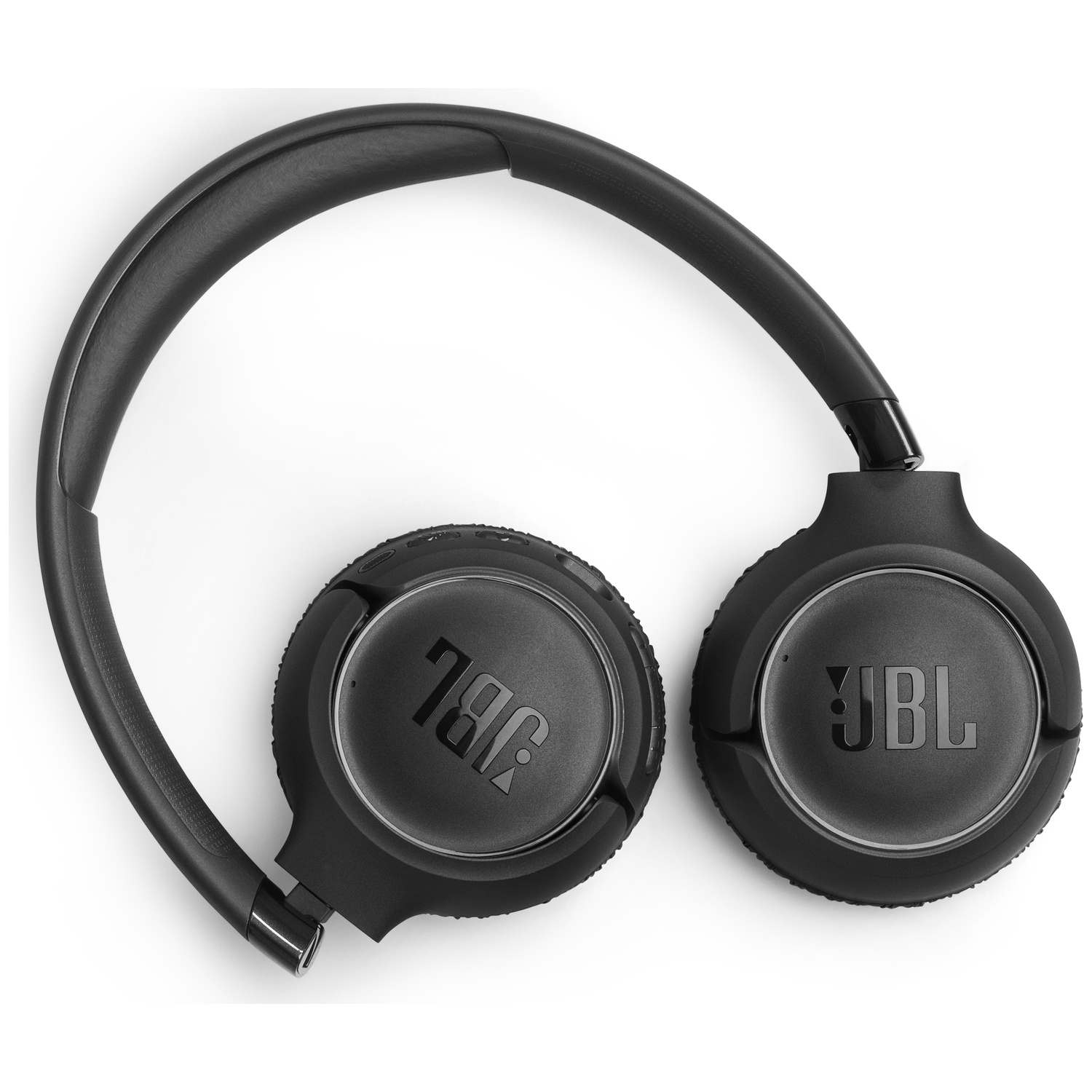 Casque JBL noir avec arceau rembourré et oreillettes rondes.