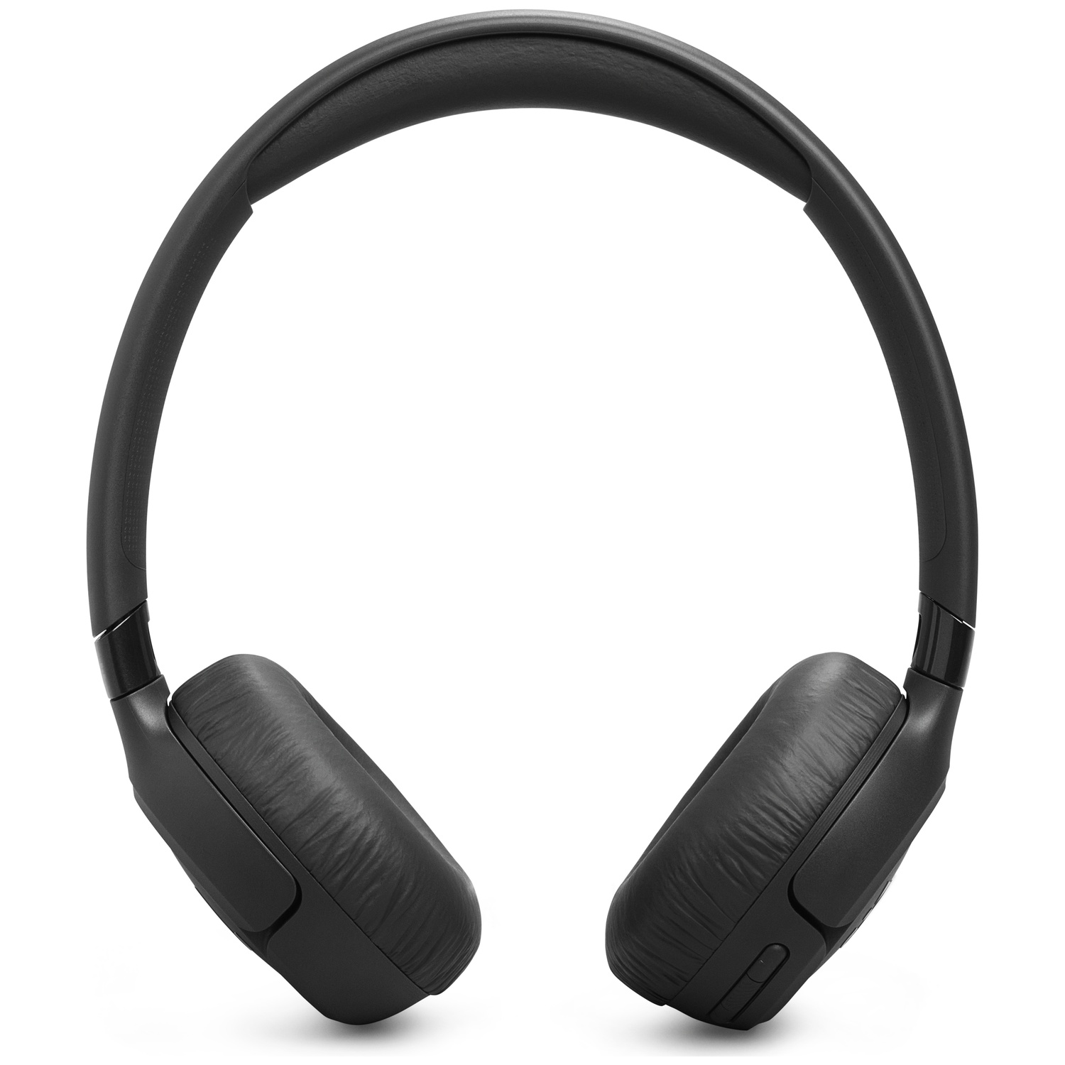 Casque supra-auriculaire noir avec coussinets rembourrés et arceau rembourré.