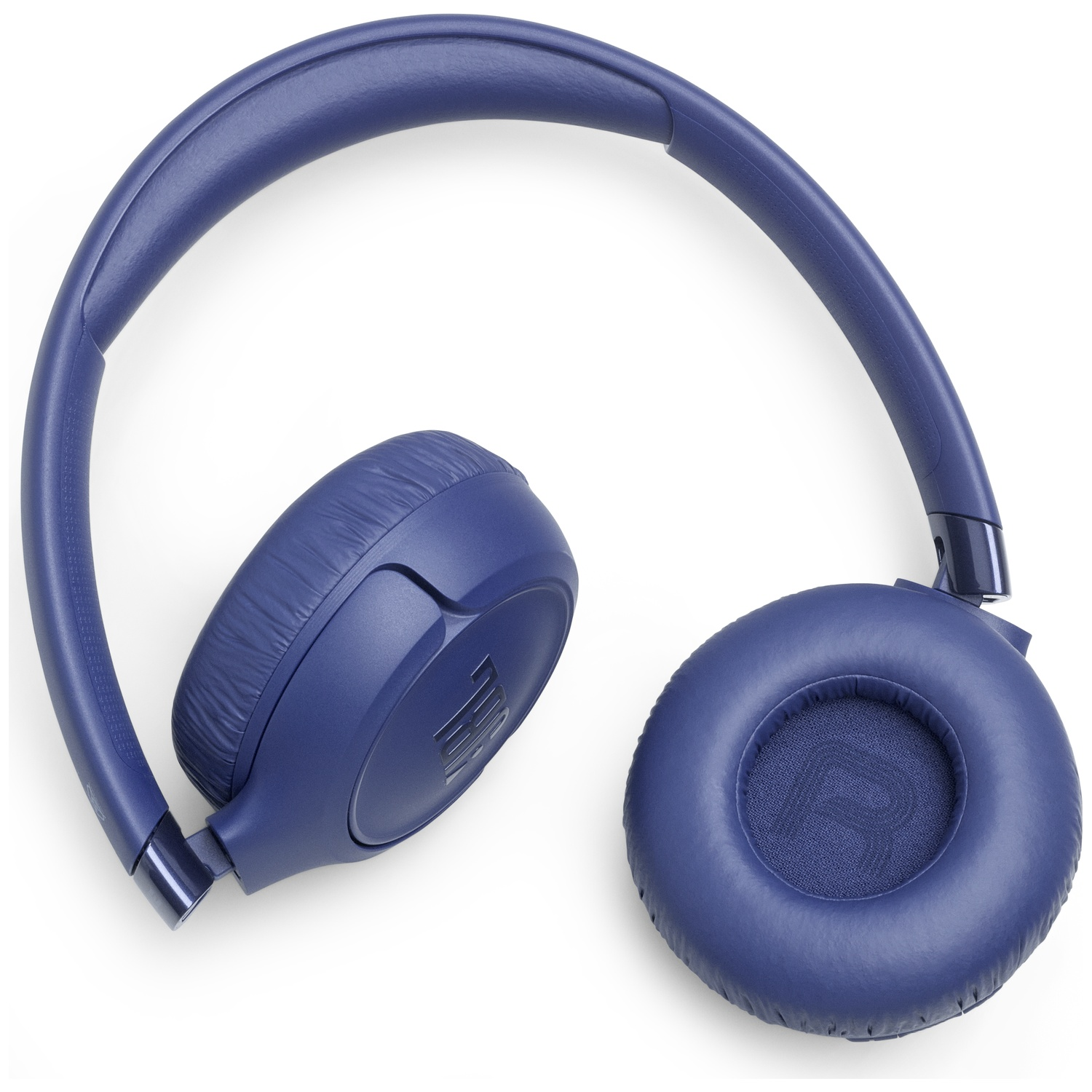 Casque bleu foncé avec écouteurs rembourrés et serre-tête ajustable.