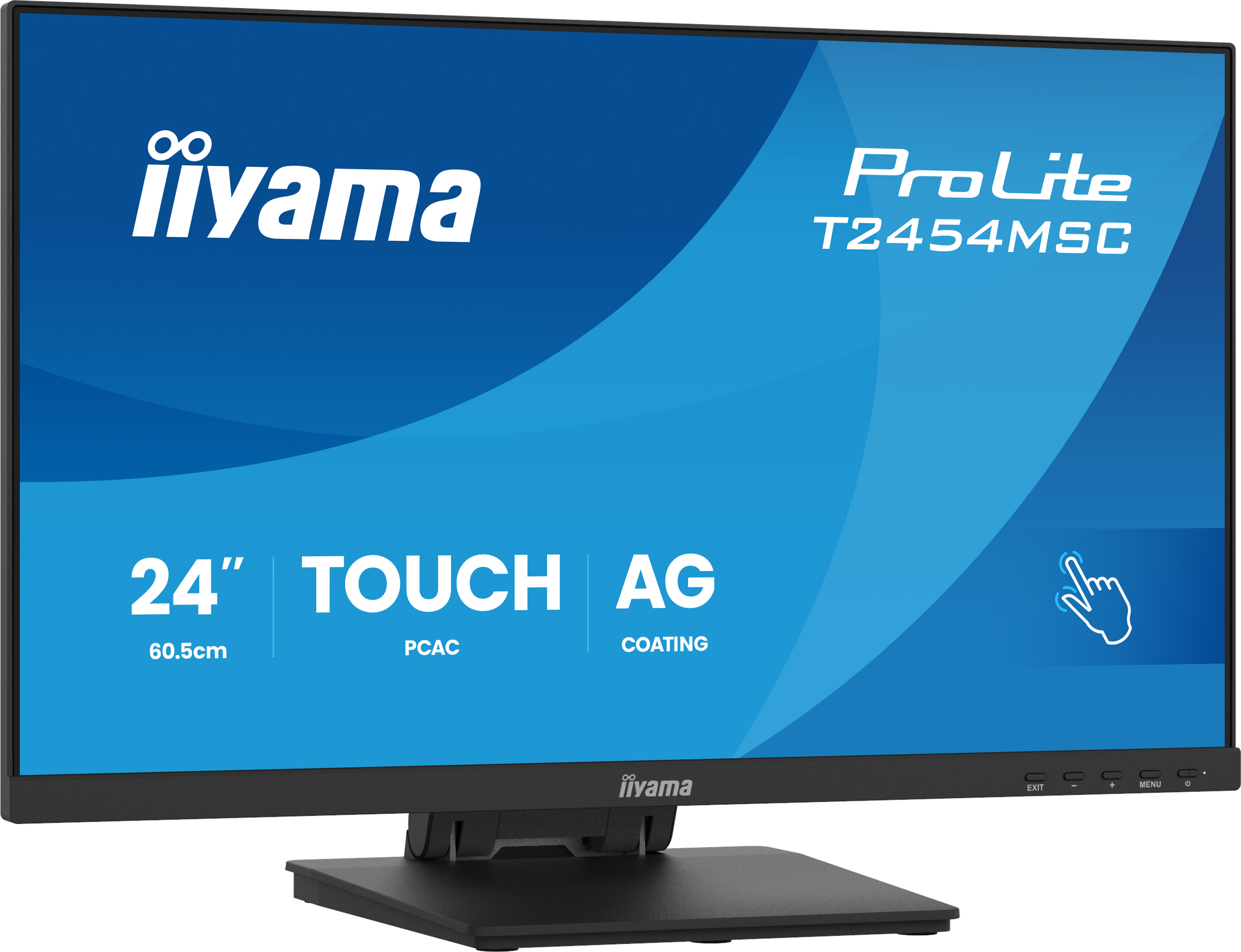 Ein 24-Zoll-Iiyama-ProLite-Touchscreen-Monitor mit AG-Beschichtung.