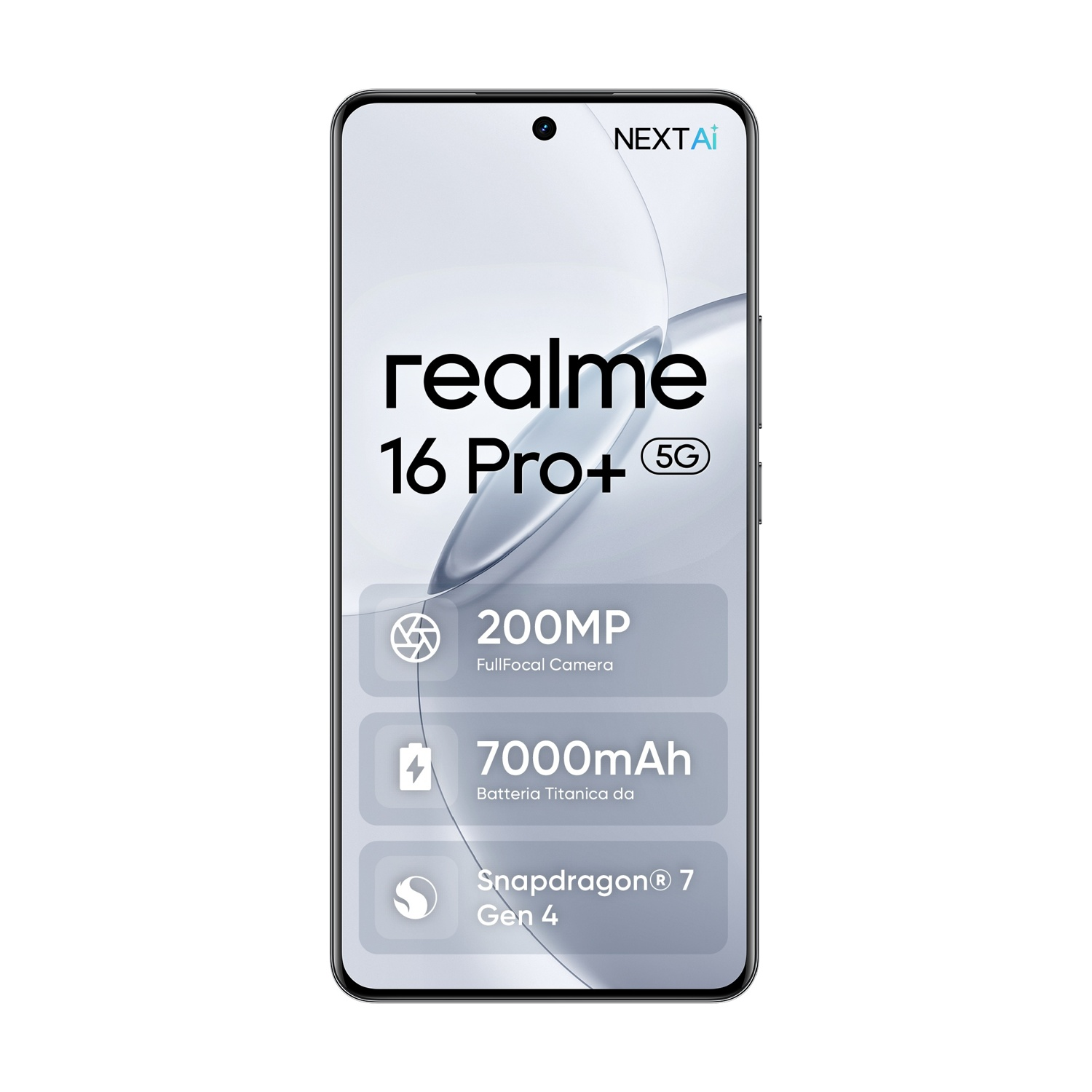 Realme 16 Pro+ 5G con fotocamera da 200MP, batteria da 7000mAh, Snapdragon 7 Gen 4.
