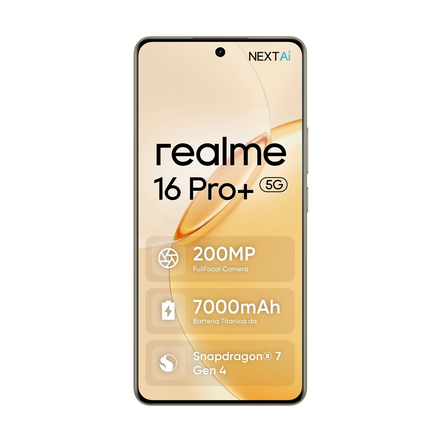 Realme 16 Pro+ 5G con fotocamera da 200MP, batteria da 7000mAh e Snapdragon 7 Gen 4.