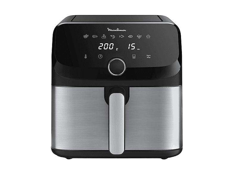MOULINEX EasyFry Mega Inox EZ855D FRIGGITRICE AD ARIA, capacità 7,5 l, Max potenza 1700 W, Nero e acciaio