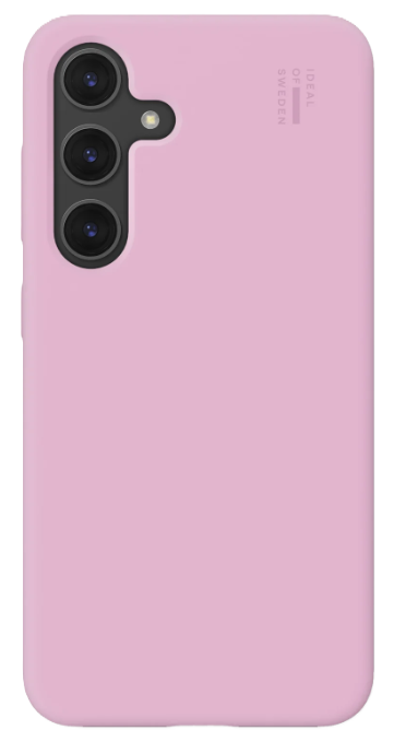 Ein rosa Handyhülle mit drei Kameralinsen und einem Blitz.
