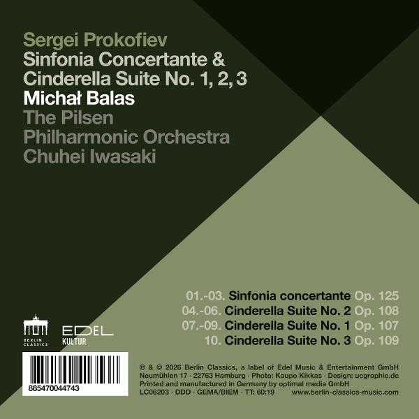 CD-Cover: Prokofievs Sinfonia Concertante & Cinderella Suiten mit Pilsener Philharmonikern.