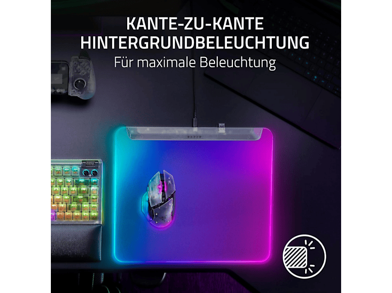 Razer Firefly V2 Pro - Fully Illuminated RGB Gaming Mousepad, Phantom White — Foto 2 von 5