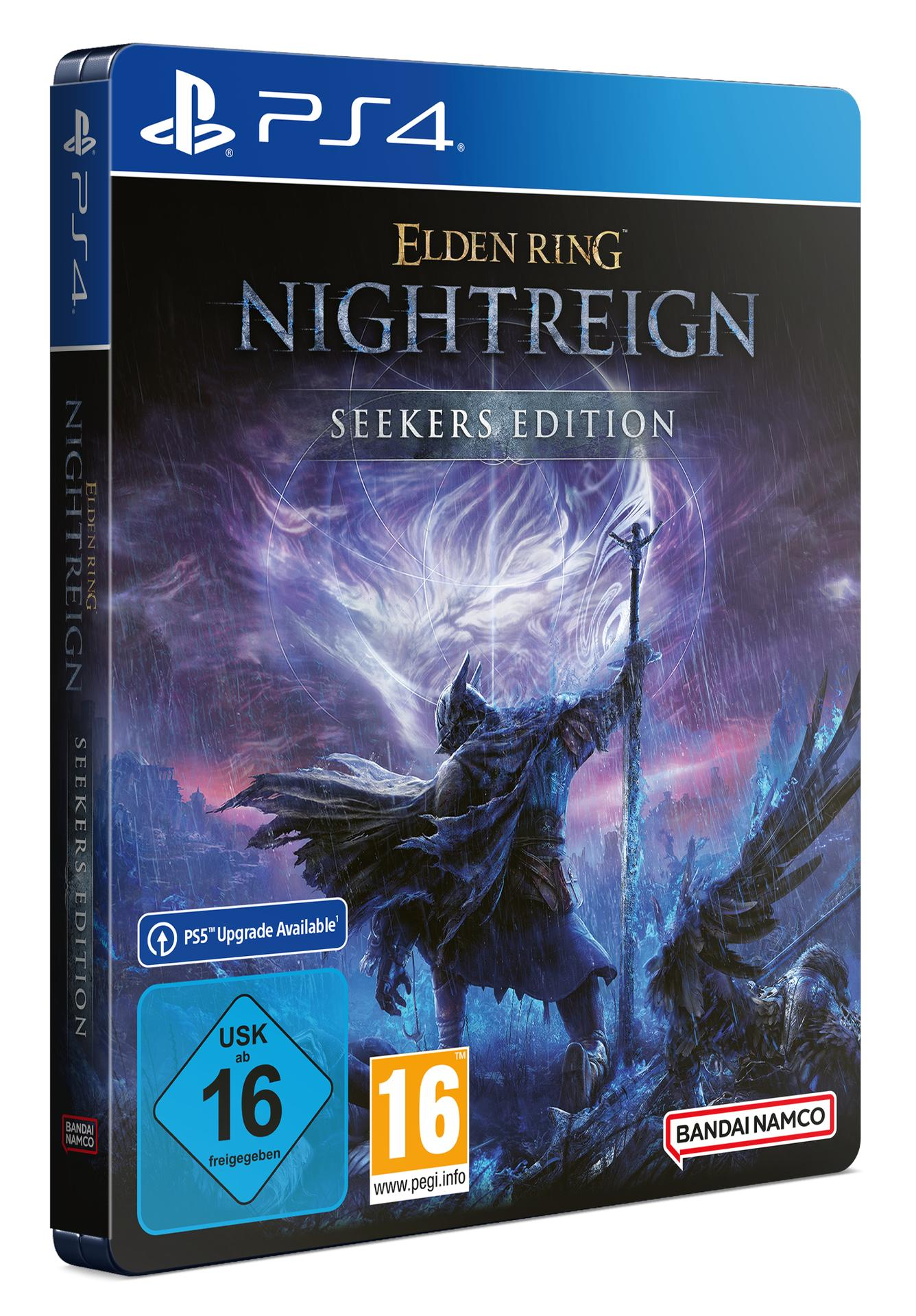 PS4 Spielcover mit einem Ritter in Rüstung vor stürmischem Himmel.