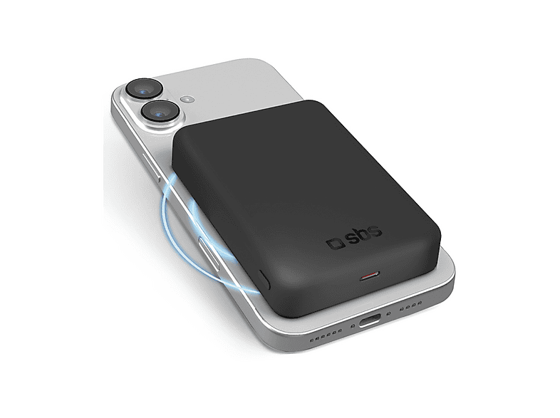Powerbank MagSafe SBS Wireless Qi2 PD 20W 10000 mAh, Nero