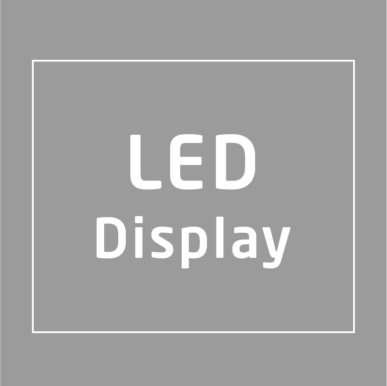 Szare tło z białym napisem 'LED Display'.