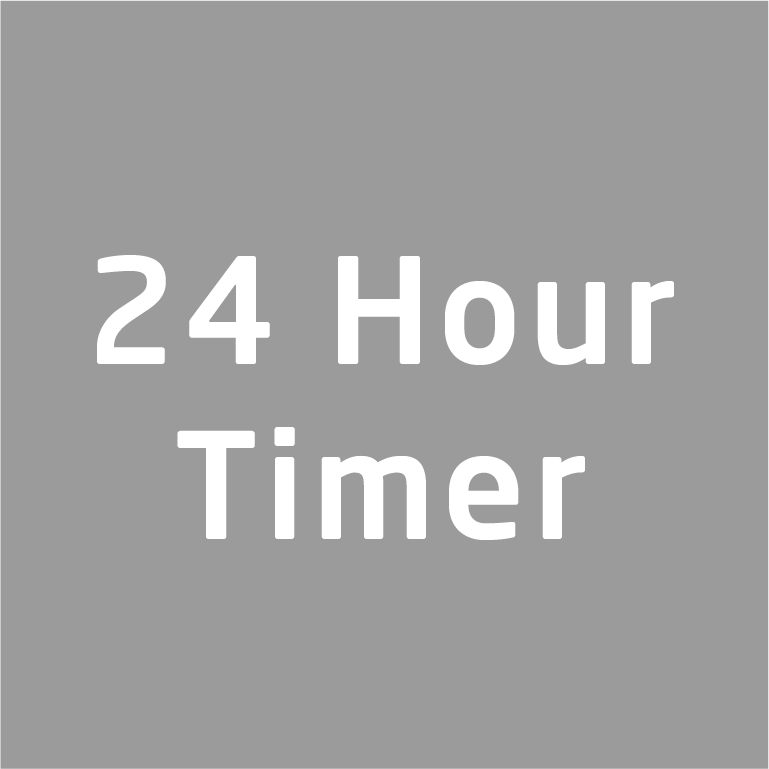 Napis "24 Hour Timer" w kolorze białym na szarym tle.