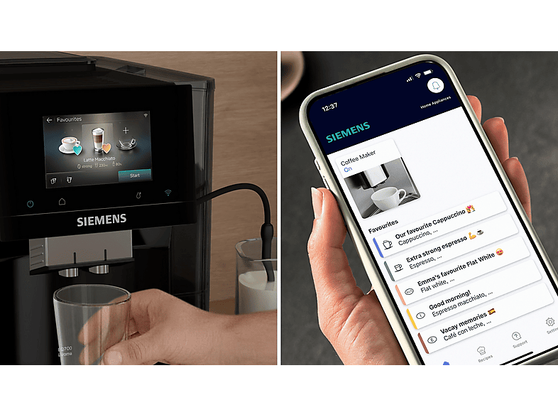 SIEMENS TP723E09 Kaffeevollautomat Klavierlack schwarz