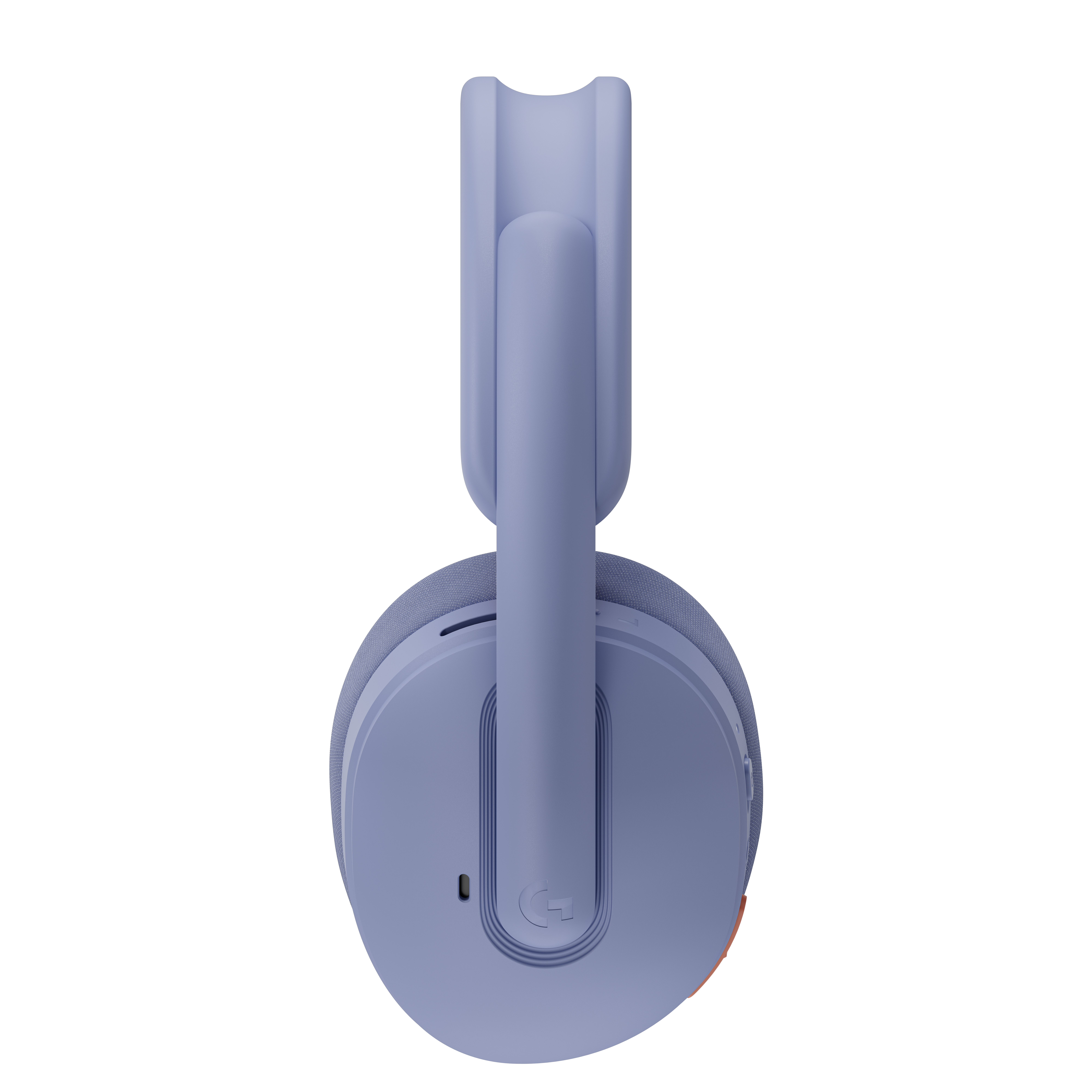 Unos auriculares inalámbricos para juegos de color azul claro con almohadillas de tela.