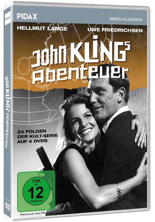 DVD-Cover für John Kling Abenteuer mit einem Mann und einer Frau, die sich umarmen.