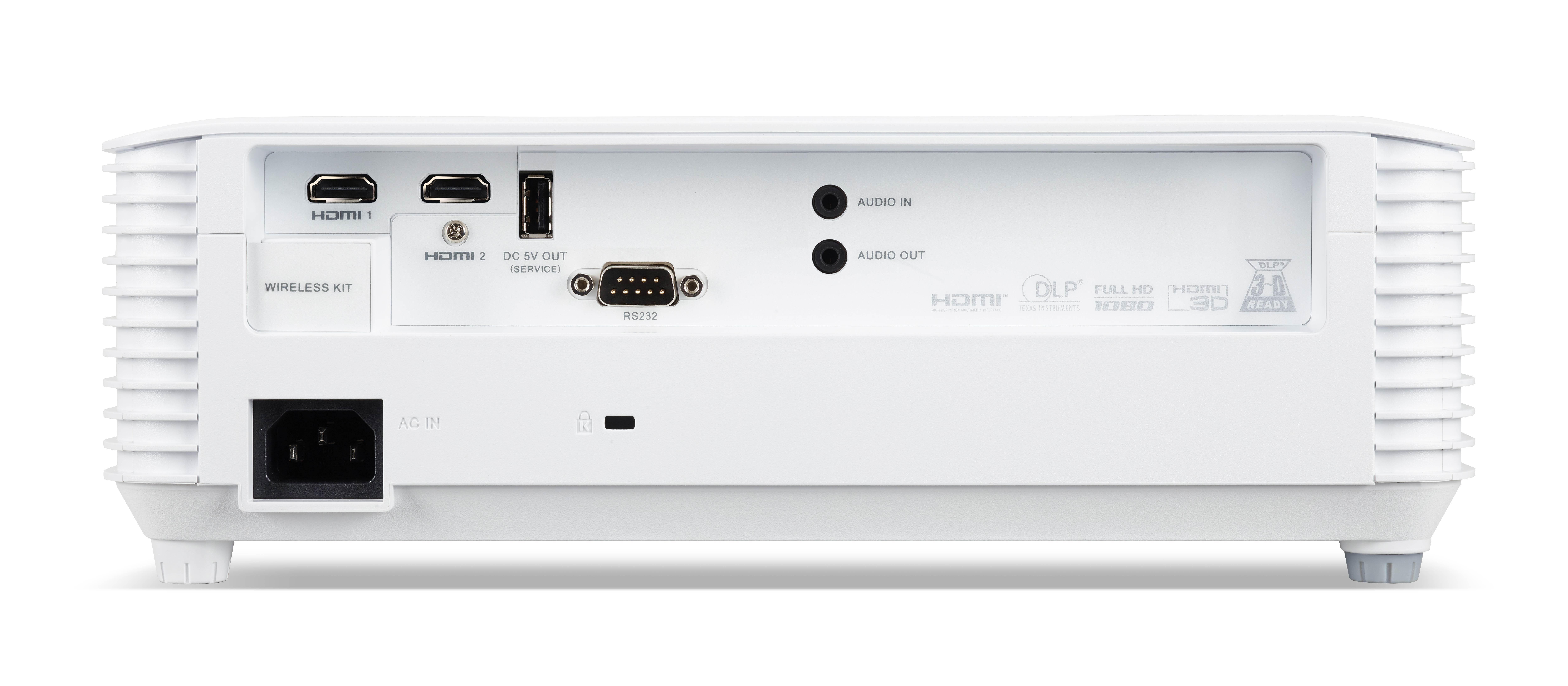 Weier Projektor-Anschlussbereich mit HDMI, USB, RS232, Audio und Strom.