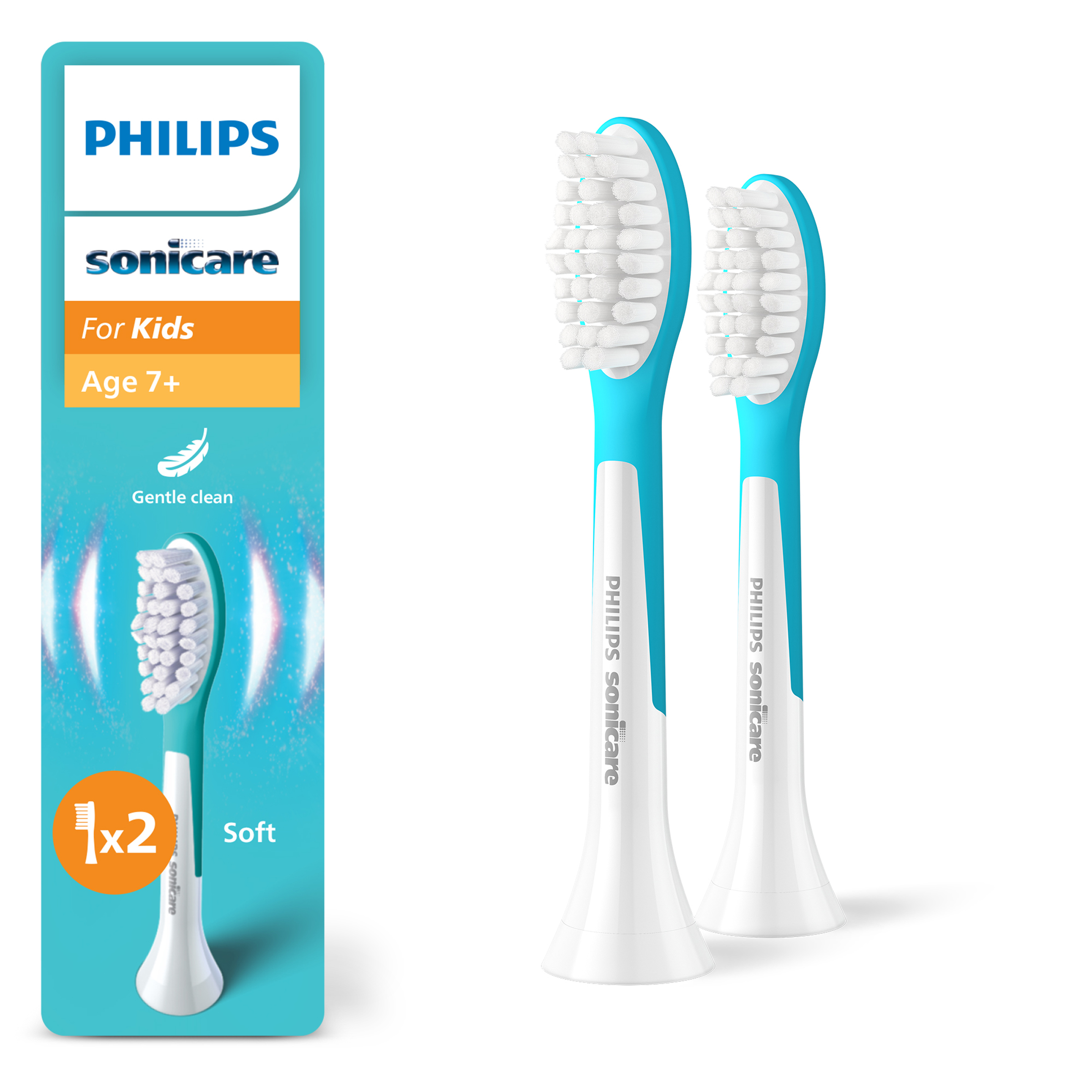 Dwie końcówki szczoteczki Philips Sonicare dla dzieci 7+.