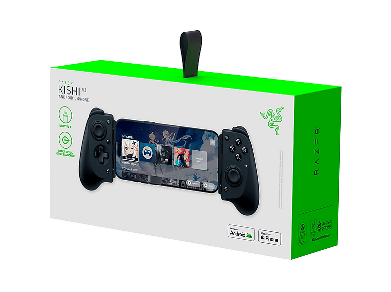 Gamepad - Razer Kishi V3, USB-C, Diseño ergonómico, Para juegos Android, PC, Xbox, iOS, Negro – imagen 2