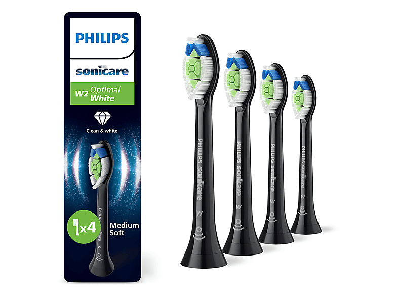 Oryginalne końcówki Philips Sonicare W2 HX6064/88 Średnio miękkie włókna (4 szt. zapas na rok) (Wybielające)