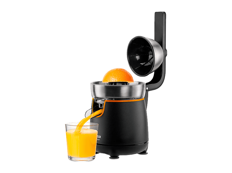 Exprimidor - Ufesa Essence, 120 W, Sistema Antigoteo, 2 Conos, Vertido Continuo, Pies Antideslizantes, Negro
